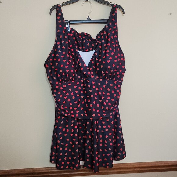 SHEIN Heart Pattern Tankini Summer Beach Size 4XL NWOT - Picture 3 of 11